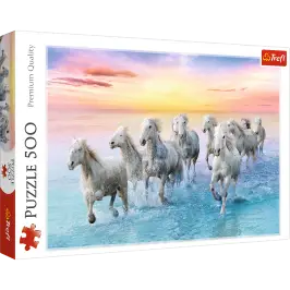 Puzzle 500 pcs. White horses galloping Trefl 37289