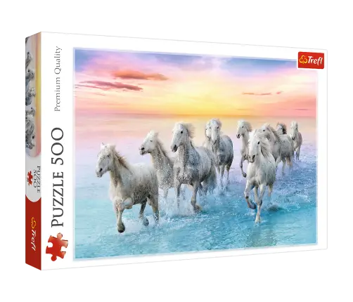 Puzzle 500 pcs. White horses galloping Trefl 37289