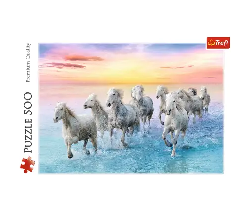 Puzzle 500 pcs. White horses galloping Trefl 37289