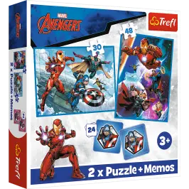 Puzzle - 2in1 + memos Heroes in action Marvel The Avengers Trefl 93333