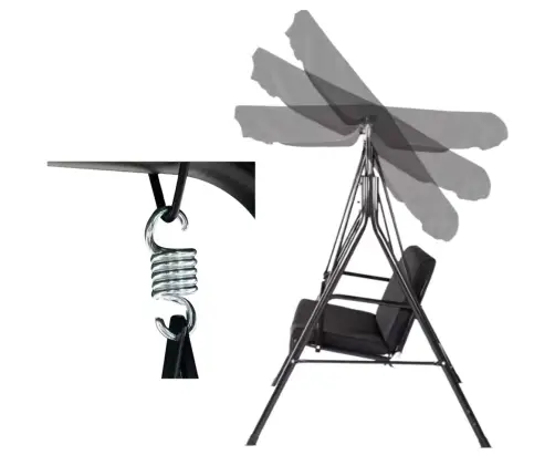 Three-person Garden Swing Rocking Cushions Mattress Brown