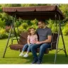 Three-person Garden Swing Rocking Cushions Mattress Brown