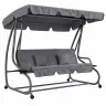 Four-person Garden Swing Rocking Chair Freestanding Canopy Gray