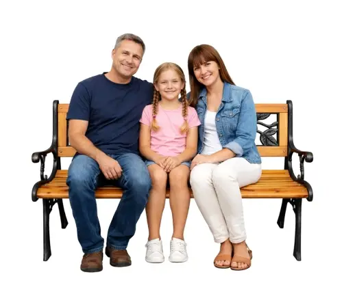 Garden Bench Wooden Metal Park Bench with Backrest