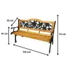Garden Bench Wooden Metal Park Bench with Backrest