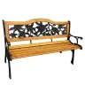 Garden Bench Wooden Metal Park Bench with Backrest