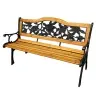 Garden Bench Wooden Metal Park Bench with Backrest