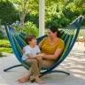 Garden Hammock with Frame for Two People, Green and Blue, 200x120
