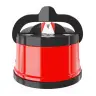 Knife and Scissor Sharpener with Suction Cup and Locking Lever Red