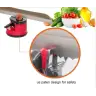 Knife and Scissor Sharpener with Suction Cup and Locking Lever Red