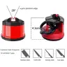 Knife and Scissor Sharpener with Suction Cup and Locking Lever Red