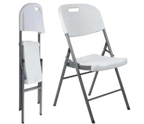 Folding Catering Banquet Chair White 84x50x46 cm