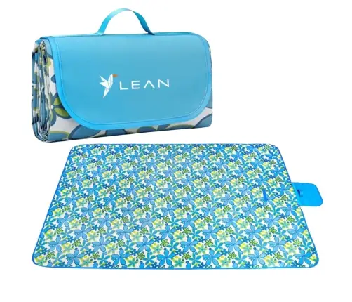 LEAN 150 x 200cm Foldable Beach Picnic Blanket Floral