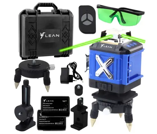 4D Laser Level Plane 16 Lines Case 2 Batteries Blue