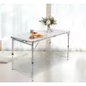Folding Camping Table Adjustable Aluminum White 120x60cm Folding Camping Table Adjustable Aluminum White 120x60cm