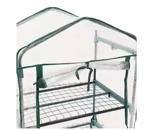Mini Greenhouse Balcony Garden 4 Metal Shelves PVC Foil 69 x 49 x 157cm