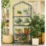 Mini Greenhouse Balcony Garden 4 Metal Shelves PVC Foil 69 x 49 x 157cm