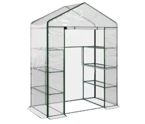 Mini Balcony Garden Greenhouse 4 Metal Shelves PVC Foil 195 x 143 x 73cm