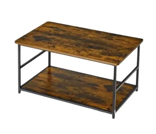 2-in-1 Vintage Rustic Wood Coffee Table Set 123x60x51cm