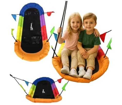 Garden Swing Stork's Nest Rectangular Colorful 167 x 75cm