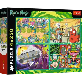 Puzzle - 4x250 - The crazy world of Rick and Morty - Warner Rick and Morty Trefl 13338 Puzzle - 4x250 - The crazy world of Rick and Morty - Warner Rick and Morty Trefl 13338