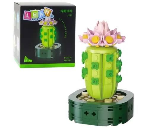 Mini Construction Blocks Cactus With Pink Flower 176 pcs.