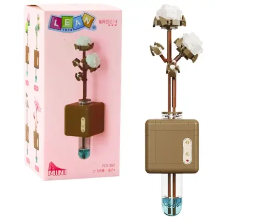 Construction Blocks Cotton Flower Branch in a Vial 392 pcs.