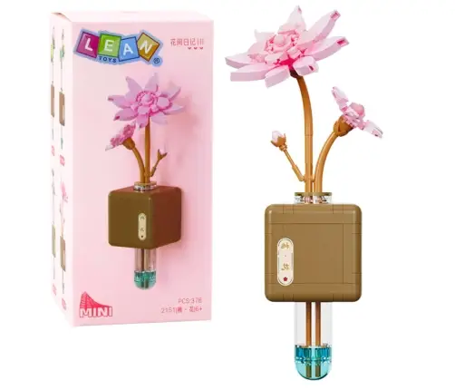 Building Blocks Lotus Flower Pink in a Vial 376 pcs.