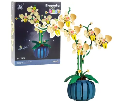 Orchid Construction Blocks Orchid in a Pot Yellow 766 pcs.