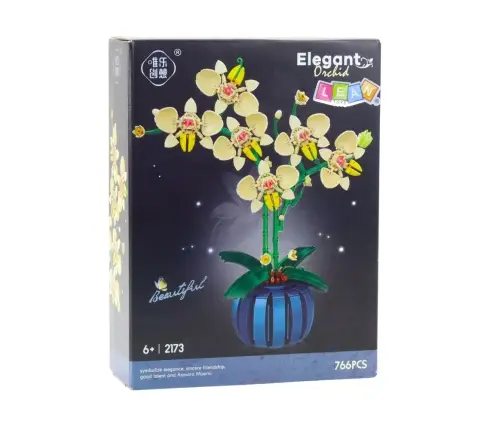 Orchid Construction Blocks Orchid in a Pot Yellow 766 pcs.