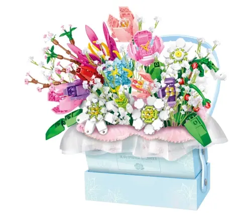 Construction Blocks Composition in a Box Floral Blue LED Box 761pcs.