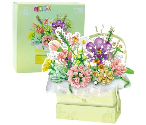 Construction Blocks Composition In Box Flower Box Green LED 750pcs.