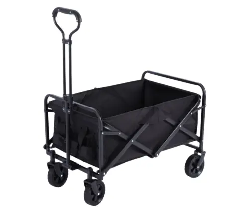 Foldable Garden Beach Transport Cart Black 120L