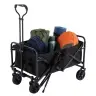 Foldable Garden Beach Transport Cart Black 120L
