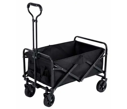 Foldable Garden Beach Transport Cart Black 120L
