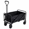Foldable Garden Beach Transport Cart Black 120L