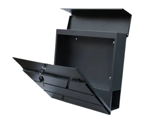 Large Mailbox for Letters and Newspapers, Anthracite, 37x37x11 cm