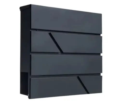 Large Mailbox for Letters and Newspapers, Anthracite, 37x37x11 cm