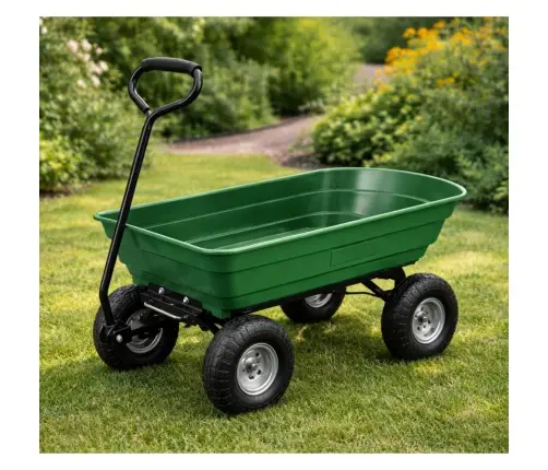 Garden Transport Cart Removable Tilting Tray Green 120 kg
