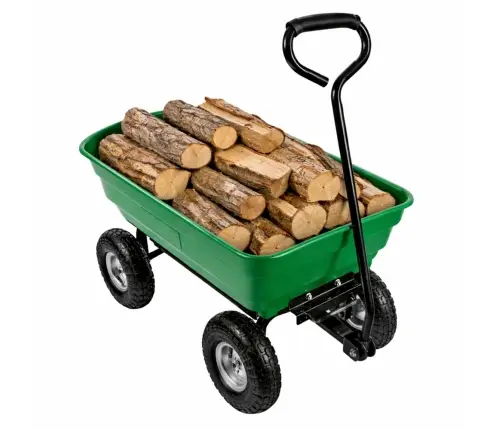 Garden Transport Cart Removable Tilting Tray Green 120 kg