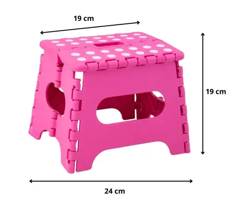 Folding Stool Footrest Step Anti-slip Pink 24 x 19 cm