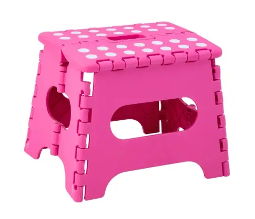 Folding Stool Footrest Step Anti-slip Pink 24 x 19 cm