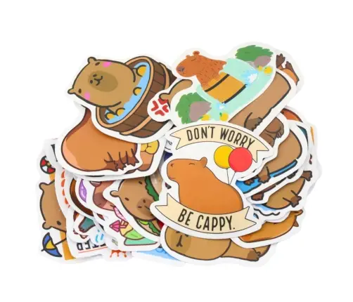 Set of Capybara Stickers Various Patterns Matte 50pcs.