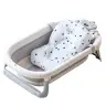 Baby Bathtub With Thermometer Foldable Mattress Stars Gray