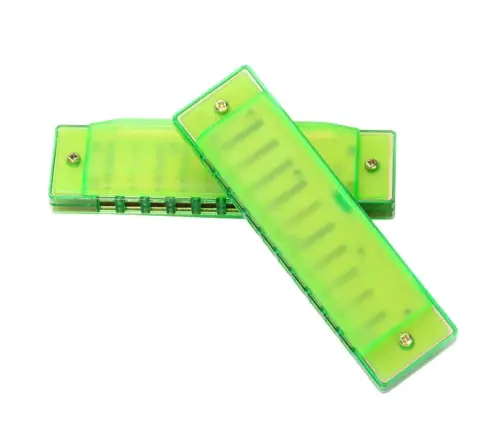 10-Hole Harmonica for Beginners, Green Case