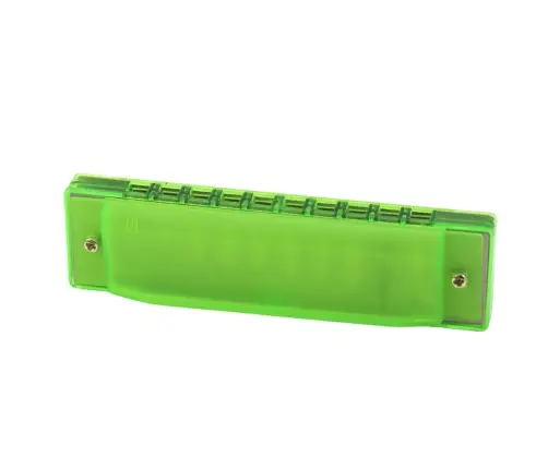 10-Hole Harmonica for Beginners, Green Case