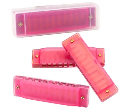 10-Hole Harmonica for Beginners, Pink Case