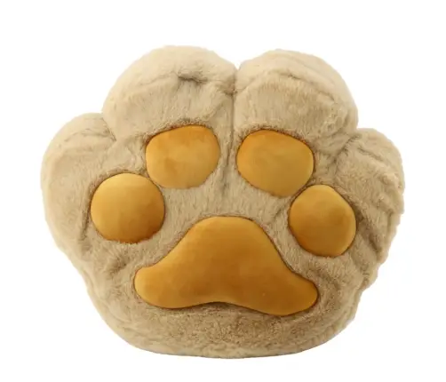 Plush Pillow with Hand Pocket and Blanket Warmer Beige 40cm