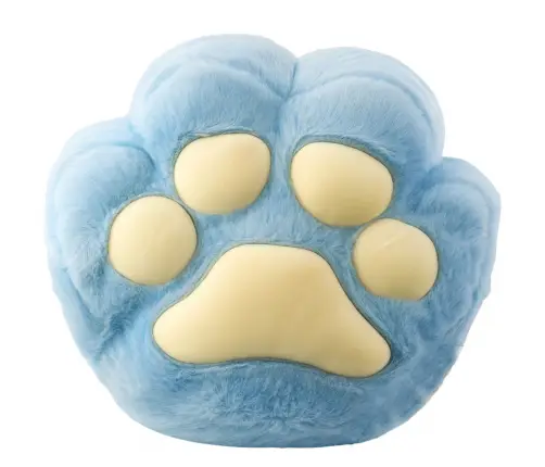 Plush Pillow with Hand Warmer Pocket, Blue, 40cm