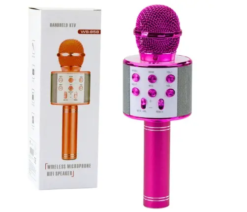 Wireless Karaoke Microphone with Bluetooth Speaker Pink